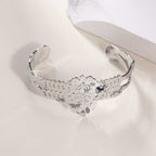 Women's Open Bangle in Modern Bamboo Design