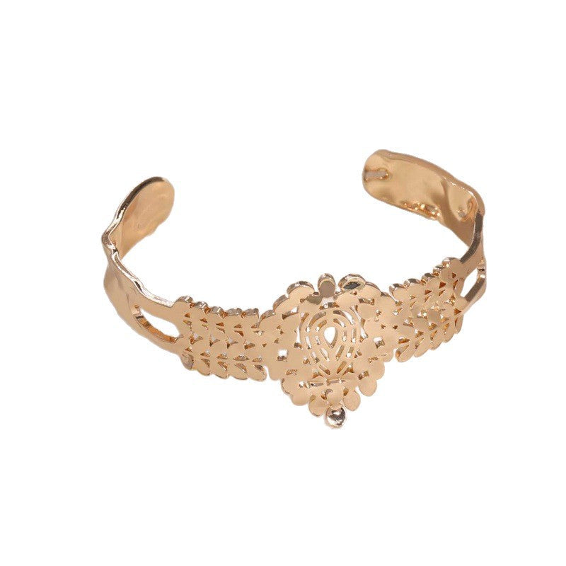 Women's Open Bangle in Modern Bamboo Design