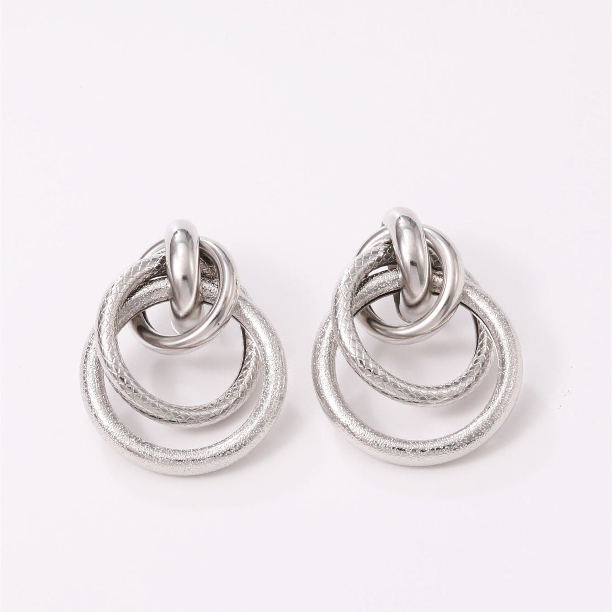 Women's Hanging Earrings with Elegant, Curved Ring Design