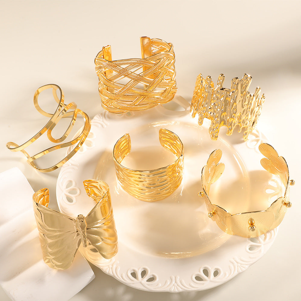 Women Open Bangle with Artistic Relief Design