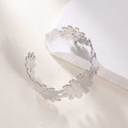Women's Open Bangle with Elegant Wave Design