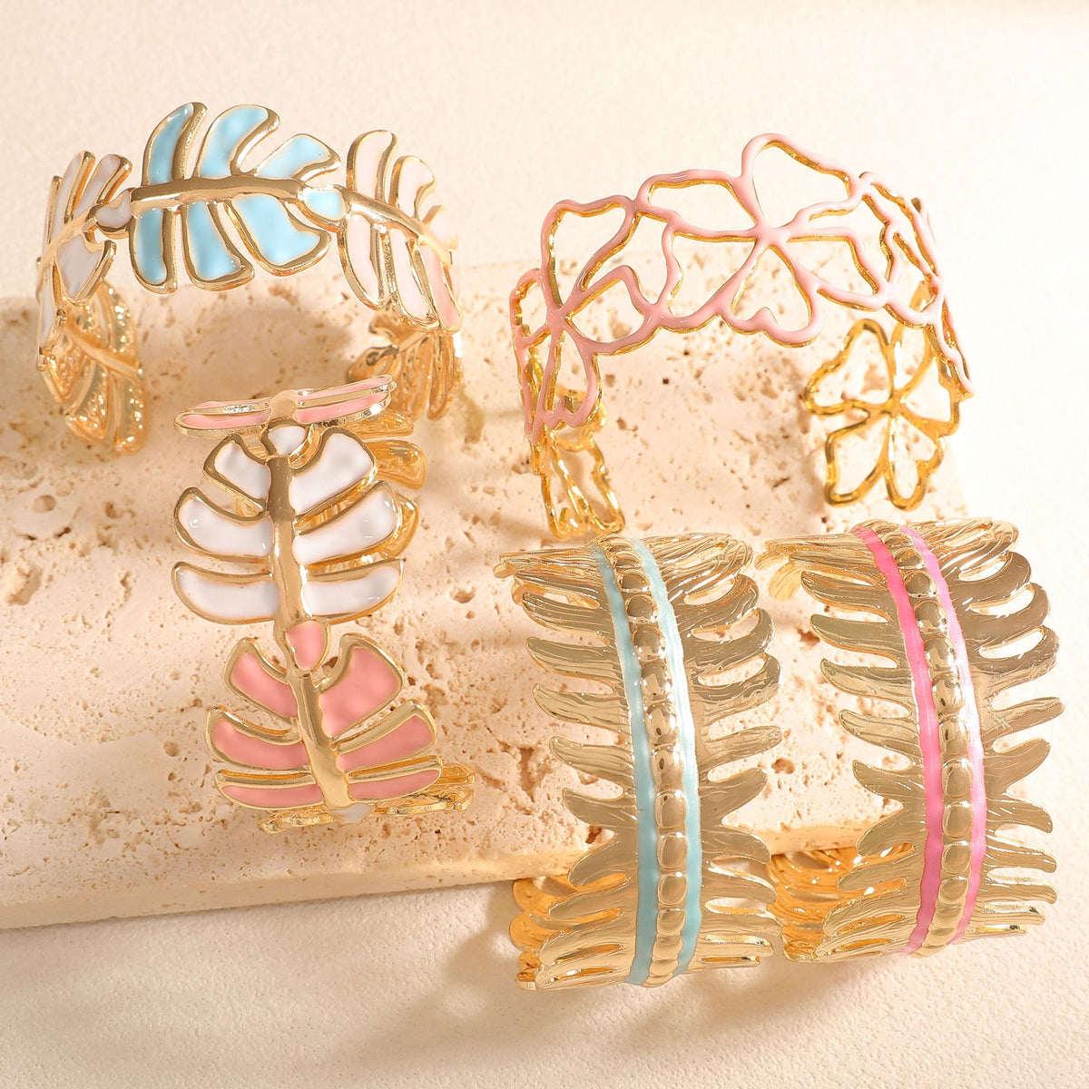Women Open Bangle in Elegant Leaf Design