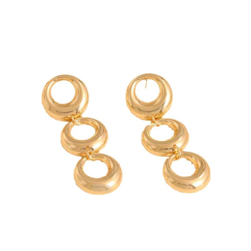 Women's Hanging Earrings with Modern, Geometric Elements