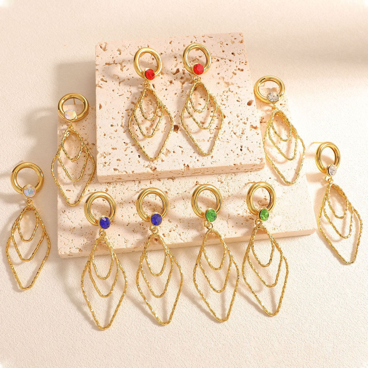 Women's earrings with elegant, shimmering design