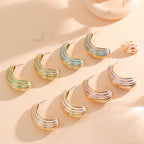 Women Hanging Earrings with Luxurious Gold and Pink Finish