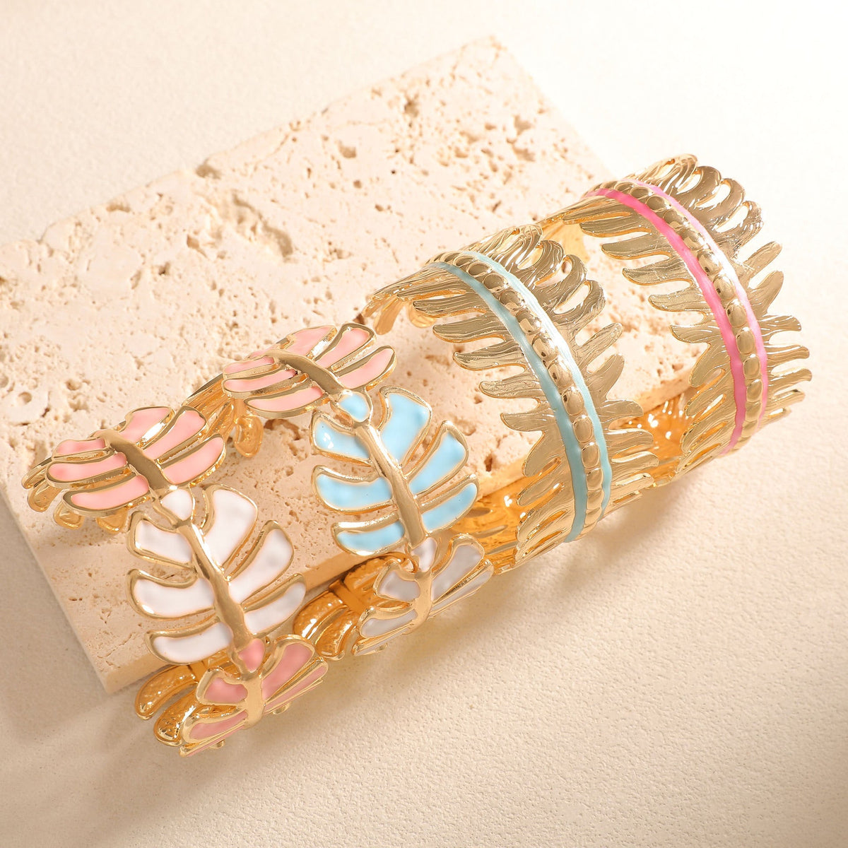 Women Open Bangle in Elegant Leaf Design