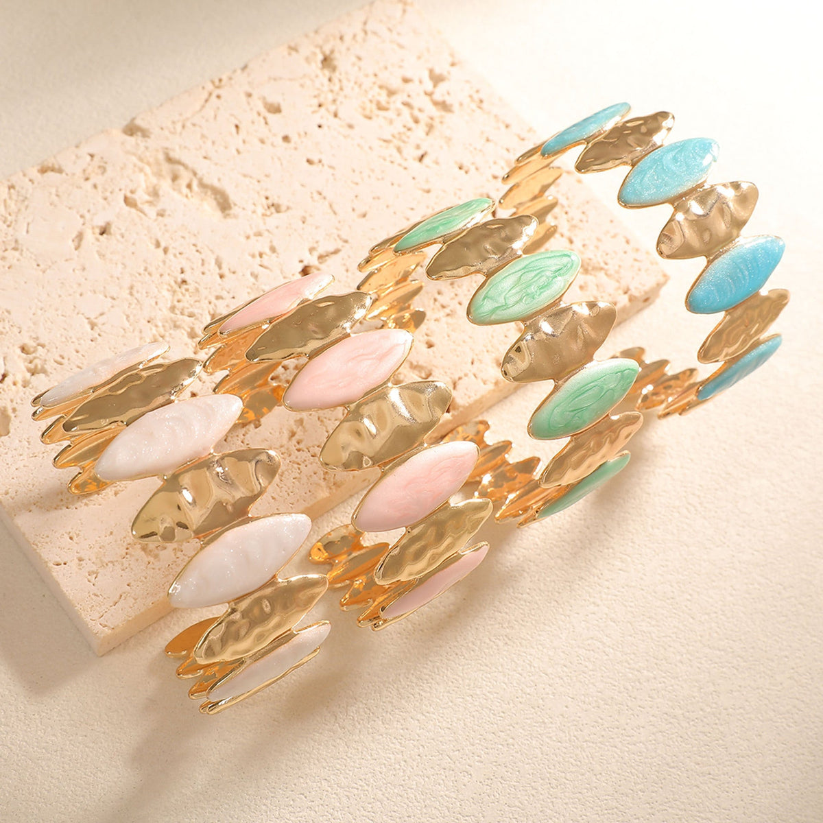 Ladies Open Bangle made of noble metal with elegant motif