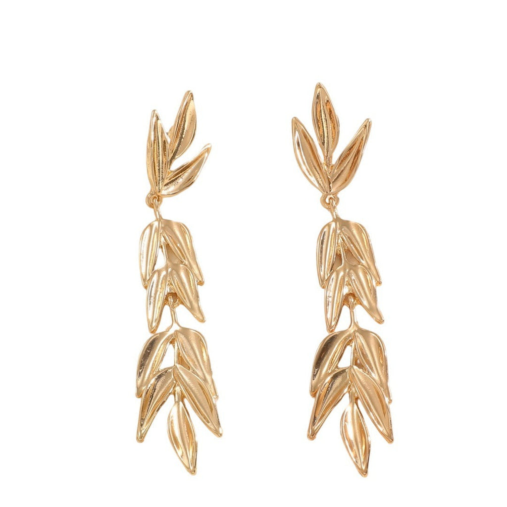 Women's Hanging Earrings with Elegant Leaf Design