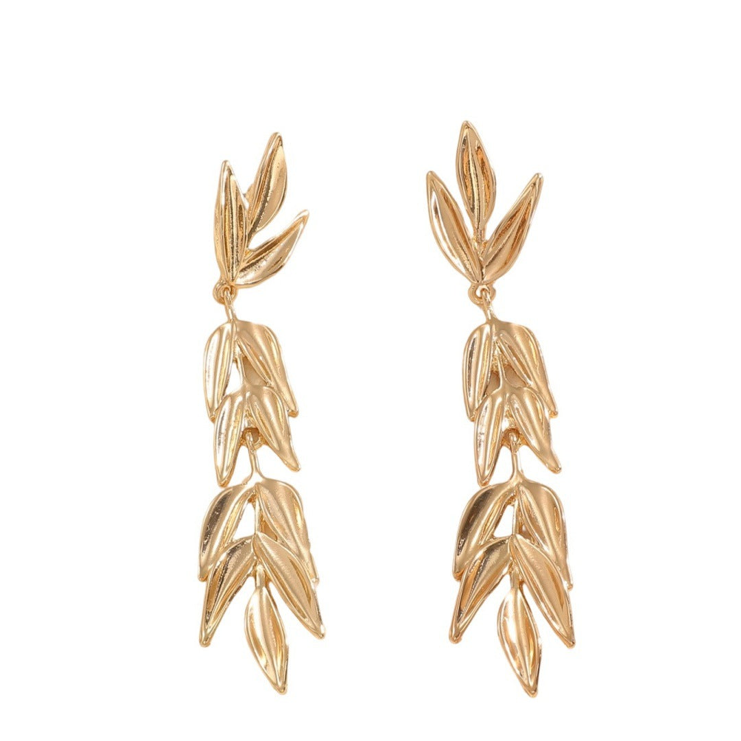 Women's Hanging Earrings with Elegant Leaf Design