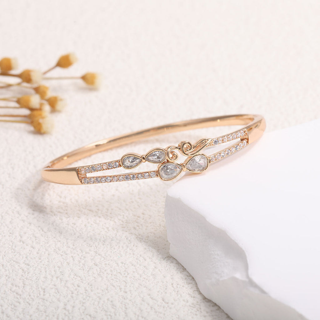 Ladies bracelet with elaborate infinity symbol and sparkling zirconia
