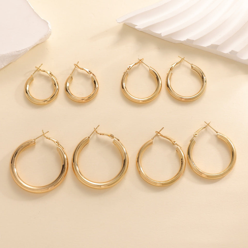 Women's hoop earrings made of high-quality stainless steel with elegant design
