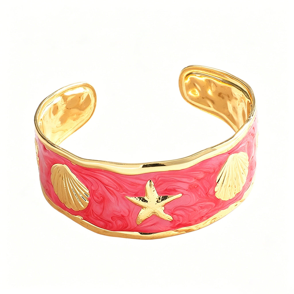 Women's Bangle with Maritime Shell and Starfish Design
