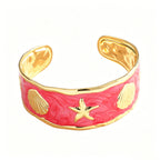 Women's Bangle with Maritime Shell and Starfish Design