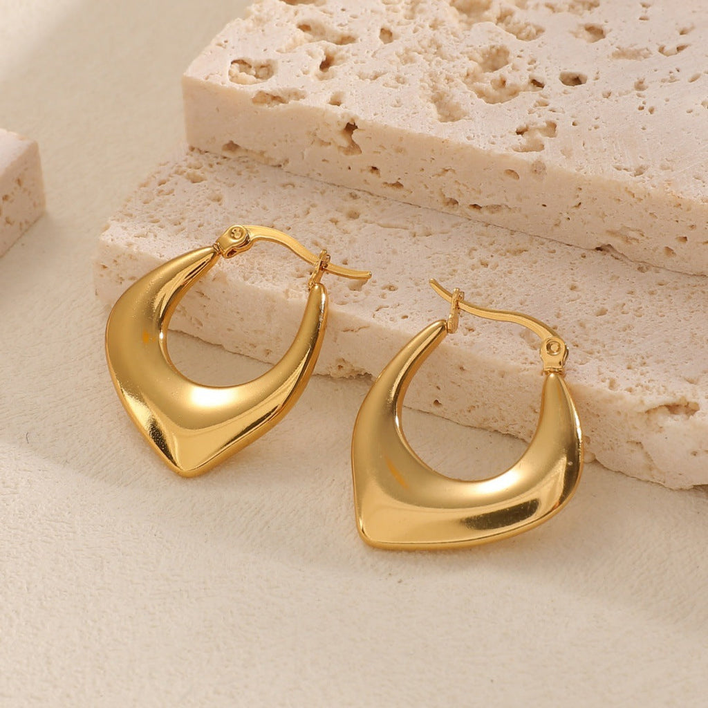 Women's Hanging Earrings with Integrated, Textured Design