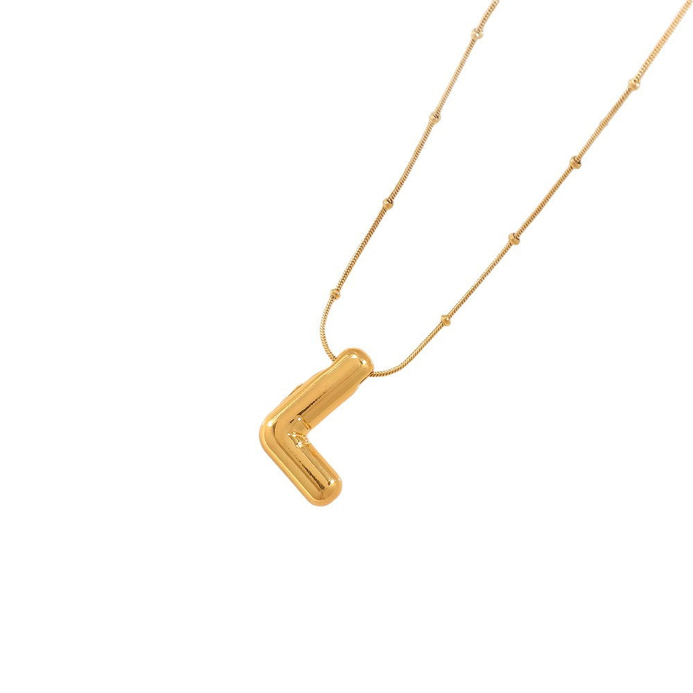 Women's necklace with curved letter pendant