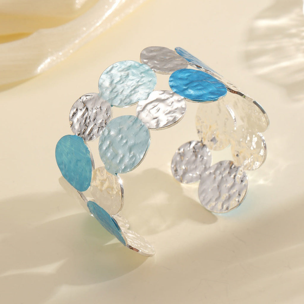 Ladies Open Bangle with Intricate Circle Design