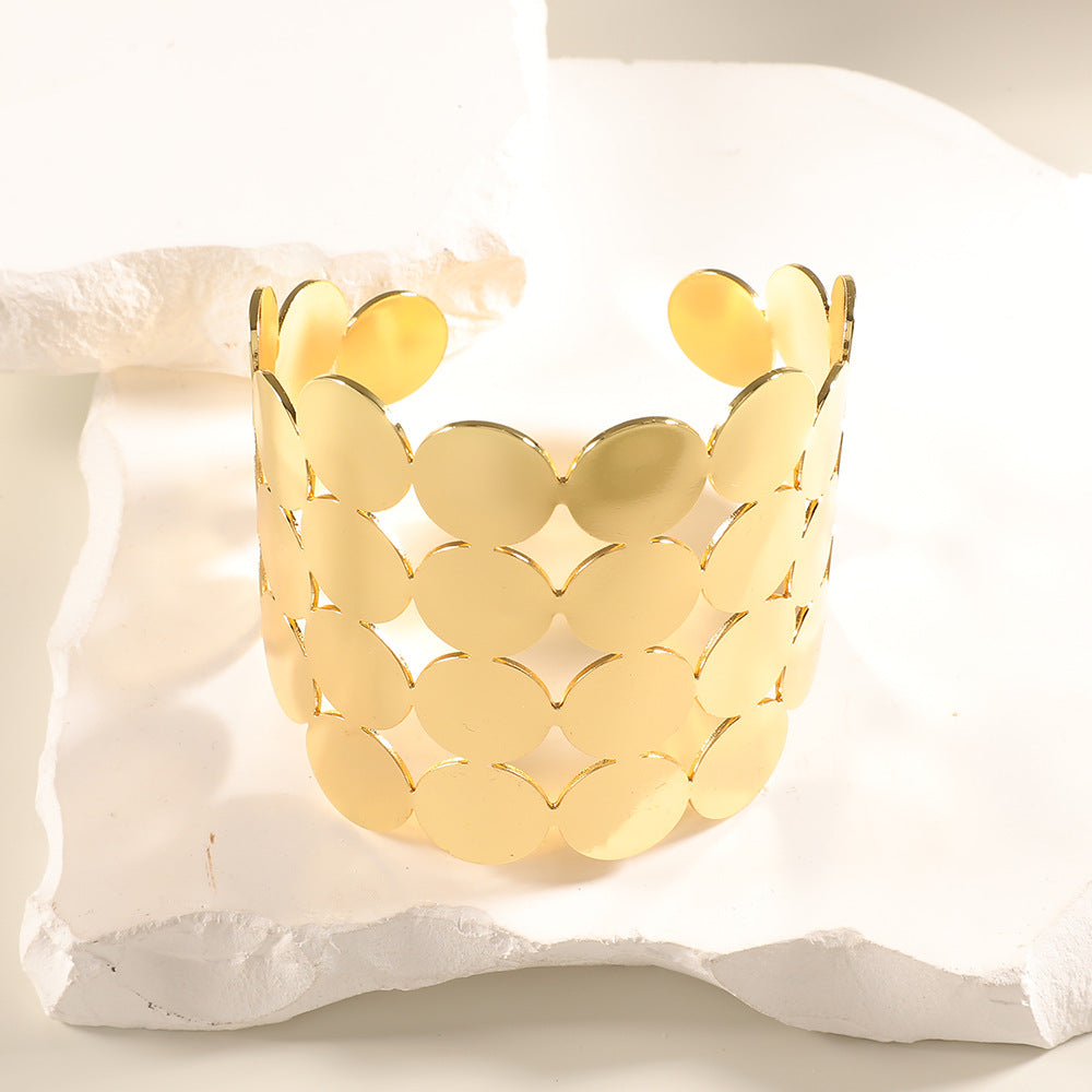 Women Open Bangle with Artistic Relief Design