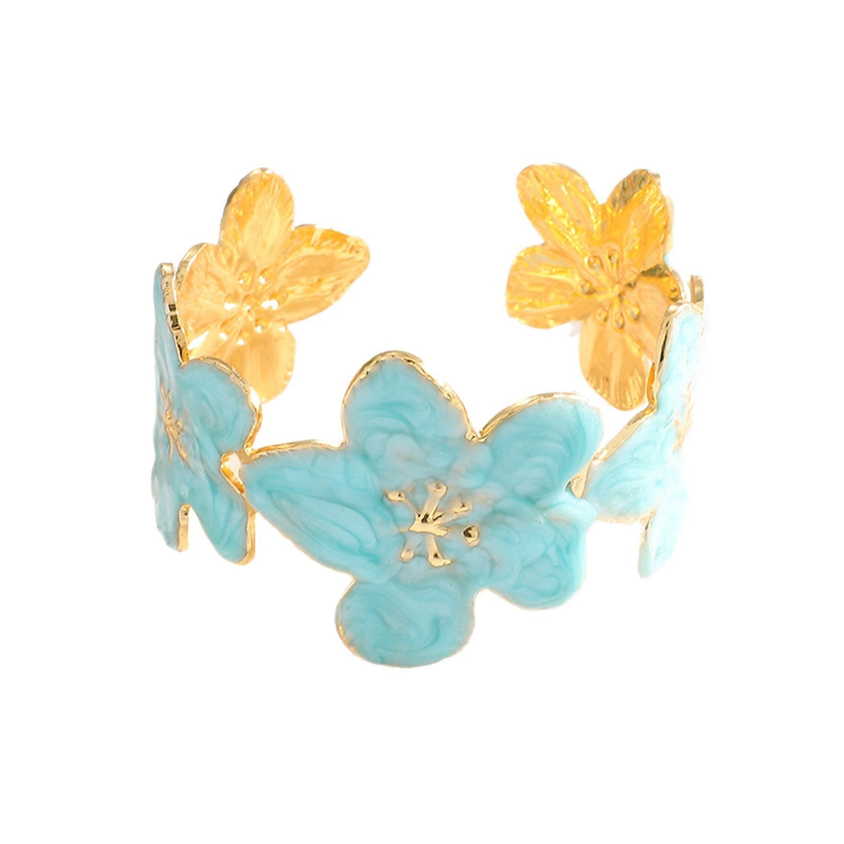 Ladies' bangle with floral motifs