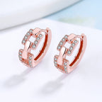 Ladies earrings with sparkling zirconia and modern design