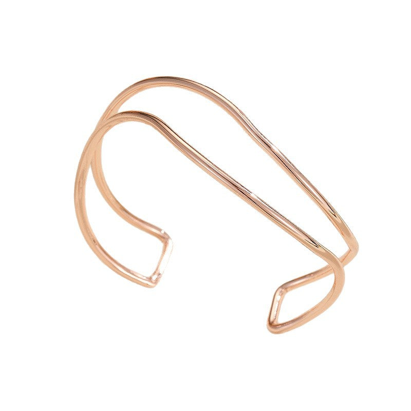 Women Open Bracelet with Curved Design