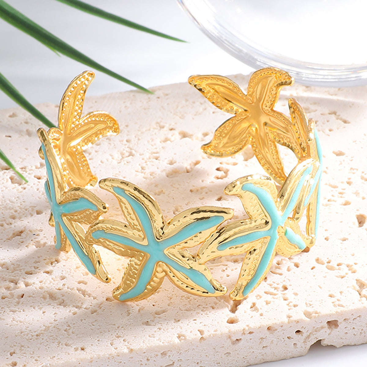 Ladies Open Cuff Bracelet with Expressive Star Motif