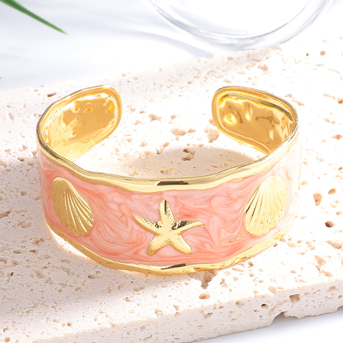 Women's Bangle with Maritime Shell and Starfish Design