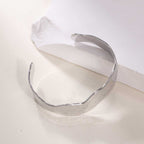 Women's Open Bangle in Modern Bamboo Design