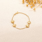 Ladies' bracelet with elegant heart design and fine link chain