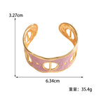 Women Open Cuff Bracelet with Artistic Snake Design