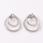 Women's Hanging Earrings with Elegant, Curved Ring Design