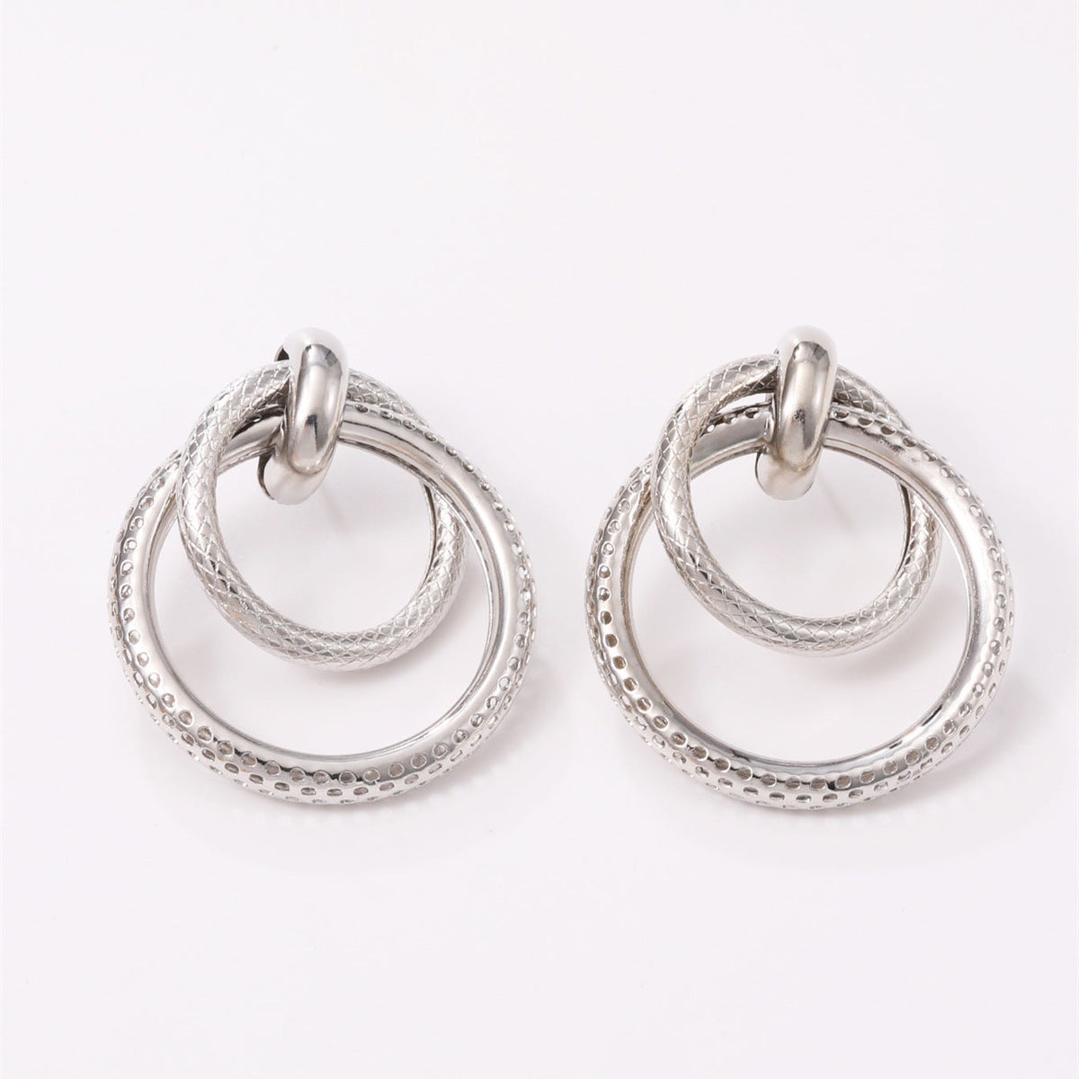 Women's Hanging Earrings with Elegant, Curved Ring Design