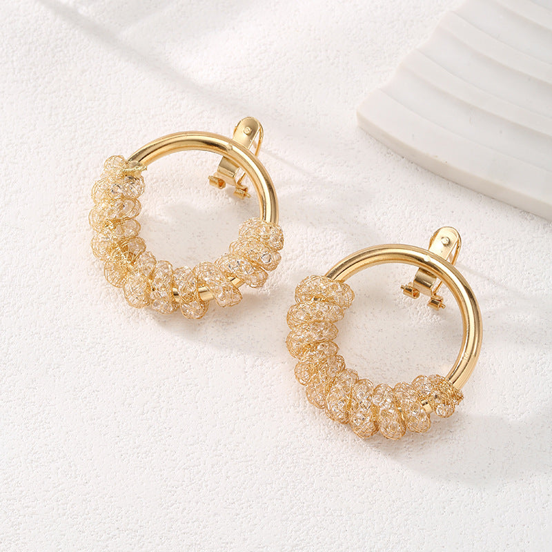 Women's Hanging Earrings with Artistic Spiral Structure