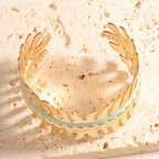 Women Open Bangle in Elegant Leaf Design