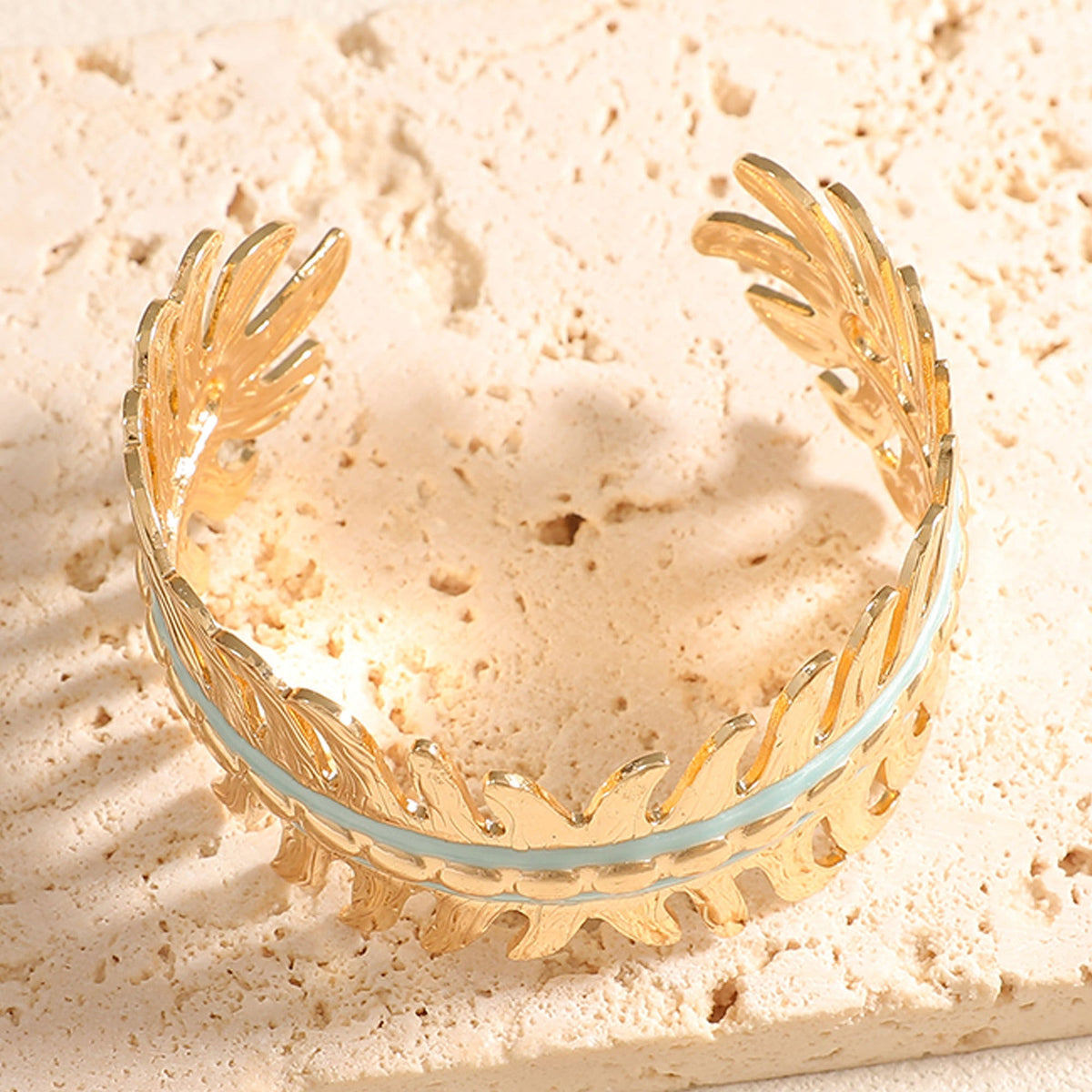 Women Open Bangle in Elegant Leaf Design