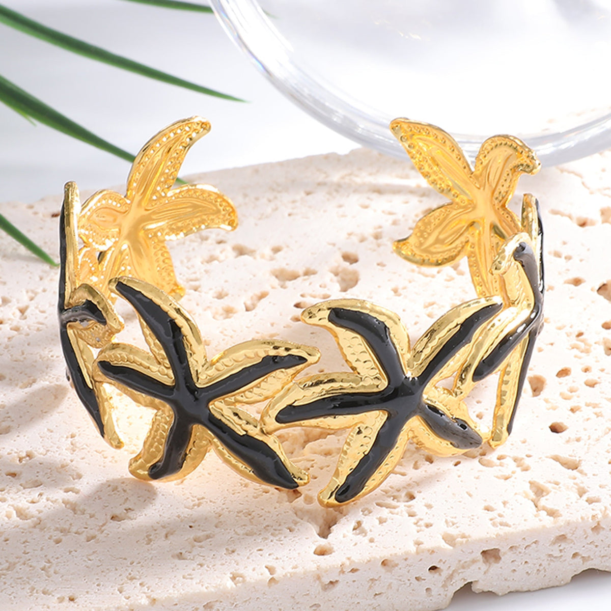 Ladies Open Cuff Bracelet with Expressive Star Motif