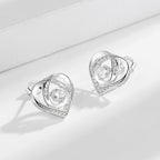 Women's earrings in elegant heart design with sparkling zirconia