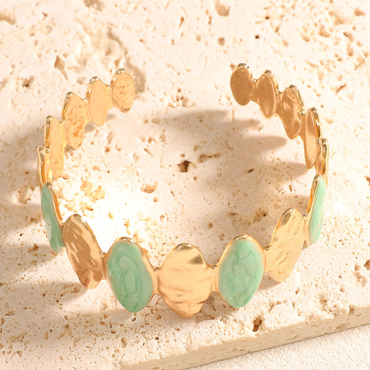 Ladies Open Bangle made of noble metal with elegant motif