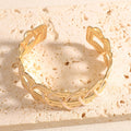 Women Open Bangle with Artistic Braiding Pattern