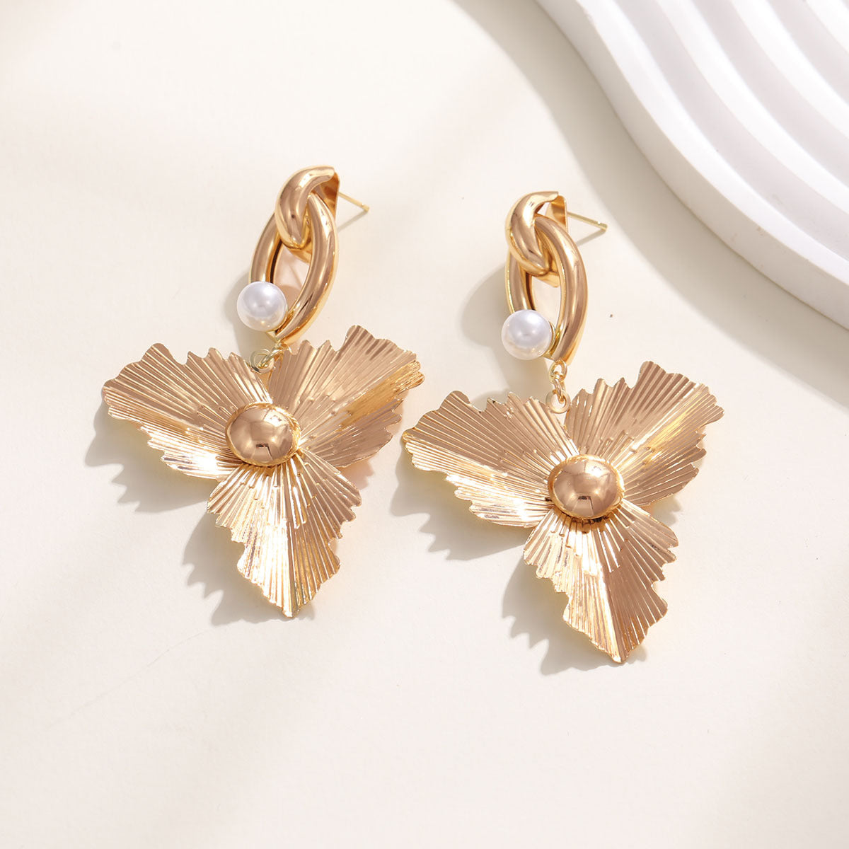 Women's Elegant Statement Earrings with Leaf Design