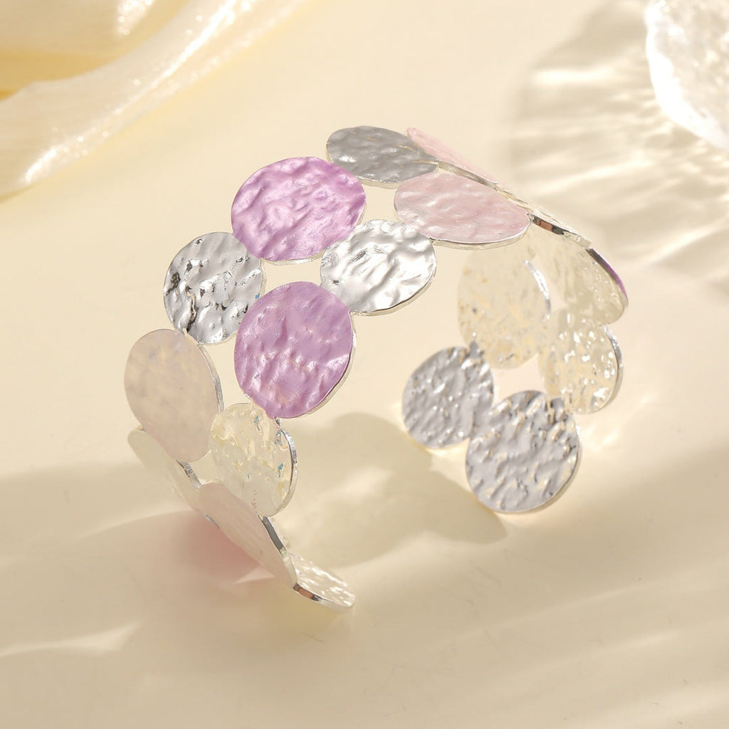 Ladies Open Bangle with Intricate Circle Design