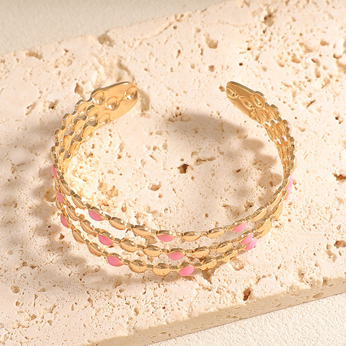 Women Open Bangle with Artistic Relief Design