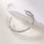 Women's Open Bangle in Modern Bamboo Design