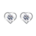 Ladies earrings in elegant heart design with shimmering zirconia