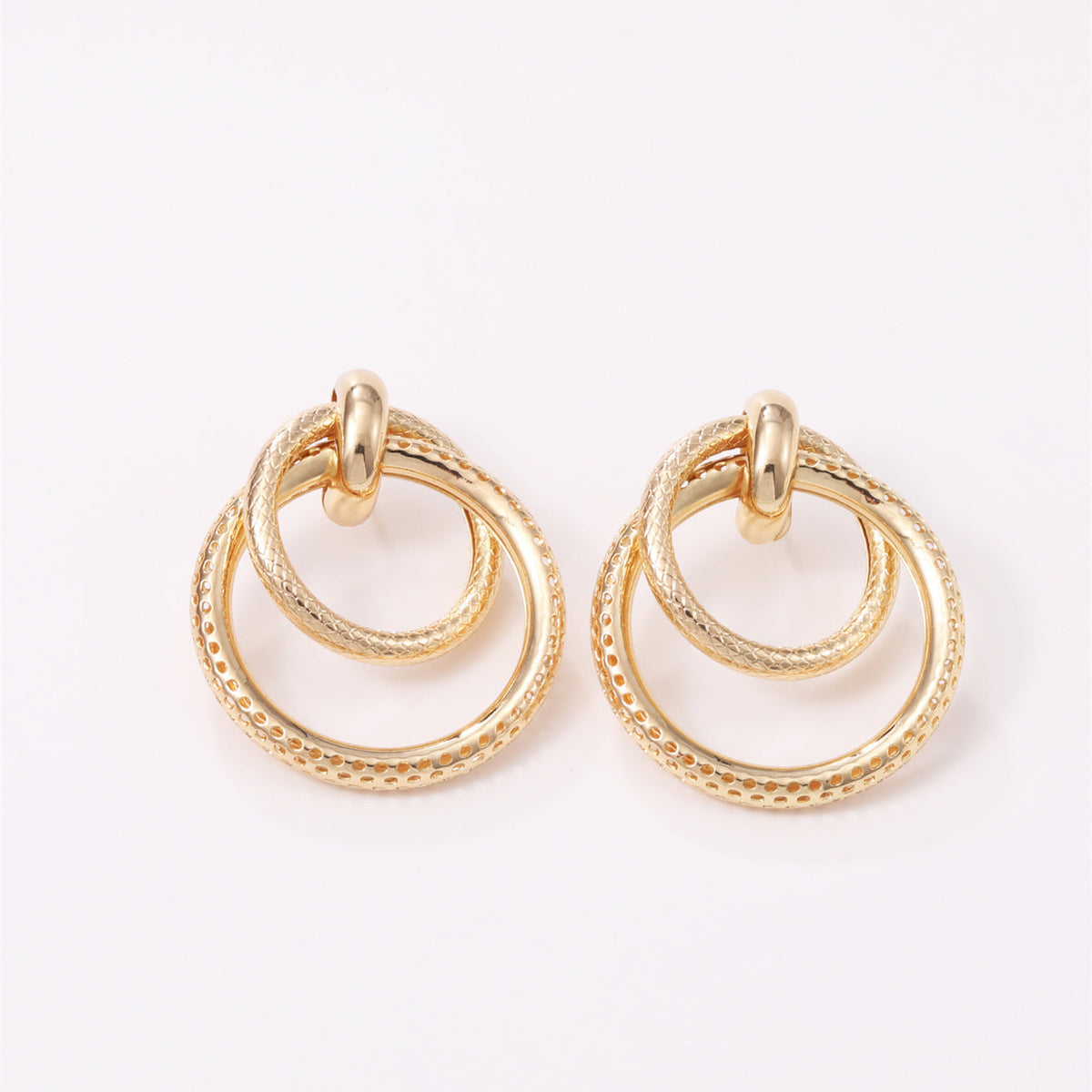 Women's Hanging Earrings with Elegant, Curved Ring Design
