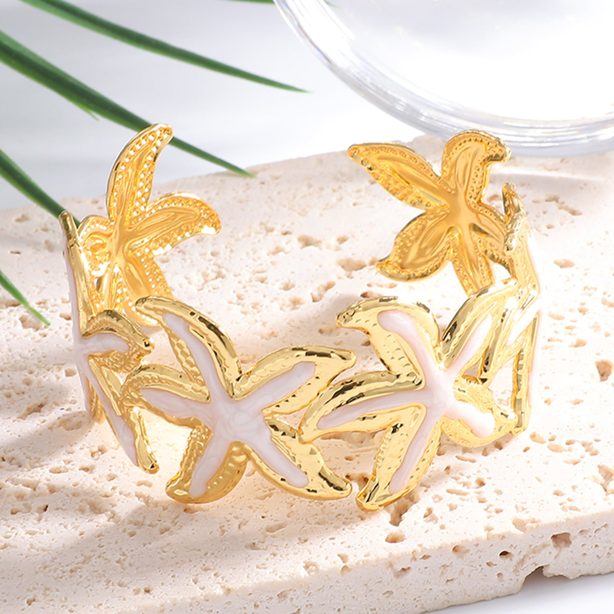 Ladies Open Cuff Bracelet with Expressive Star Motif