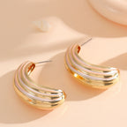 Women Hanging Earrings with Luxurious Gold and Pink Finish