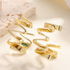 Women's Drop Earrings with Wavy Design