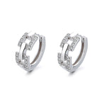 Ladies earrings with sparkling zirconia and modern design
