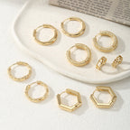 Women's hoop earrings with modern, textured design