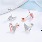 Ladies earrings in an elegant butterfly design with sparkling zirconia